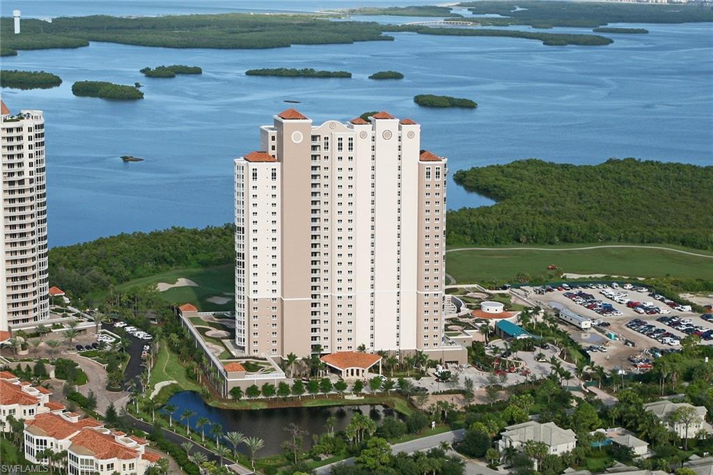 Sky home like no other! Upon entering this exquisite 25th floor end unit condominium from your private secured elevator and foyer, you are greeted with the breathtaking views of the Gulf of Mexico and Estero Bay. Sophisticated and modern, this 3 bedroom, 3 bath luxury residence is superbly furnished and has high end finishes and one-of-a-kind touches throughout. Some of the interior design features include travertine flooring, 11ft coffered ceilings, open kitchen with white onyx waterfall countertop, espresso cabinetry with lit glass inserts and gleaming tile backsplash. The primary suite has large windows, picture framing the amazing endless water views and is comprised of bamboo flooring with padded fabric walls, king bed, flat screen TV, plantation shutters, sliding doors to open balcony, and private bathroom with walk-in shower and soaking tub surrounded by quartz walls and shimmer stone finishes. The 2 other guest suites also offer bamboo flooring, one with shimmer stone finishes with a queen bed, TV and private bathroom and the other bedroom features a queen bed and a built in desk. Entertaining is easy with two outdoor areas. Kitchen screened patio has electric hooded grill and table to seat 4-6. Lanai off living area and primary bedroom features an open space balcony with dramatic Back Bay and Gulf views!  

Located in Esperia South, this luxury high-rise building offers first class amenities, which include - on-site manager, garage parking, card room, game room, theater/media room, a fully equipped fitness center, BBQ grills, and a stunning large lagoon style swimming pool. The ultimate in Luxury Living!

Bonita Bay is an award-winning gated community, where one-half of the 2,400-acre community is devoted to golf courses, parks, preserves, natural areas, and other open spaces. Enjoy the 12 miles of walking/bike paths, partake in the communities many social activities, or take the shuttle to Bonita Bay's private beach park on Bonita Beach for a day of sun and surf. The Bonita Bay Beach Club provides lounge chairs, restroom/showers, charcoal grills and gazebo with picnic tables and can be accessed by tram provided by Bonita Bay. Additional community amenities include a Marina with boat docks available for rent, casual waterfront dining at Backwater Jack's and three waterfront recreational parks that feature canoe & kayak launches, picnic areas, lighted tennis courts, fishing piers, children's playground, pavilions, butterfly park & boardwalk to Estero Bay.