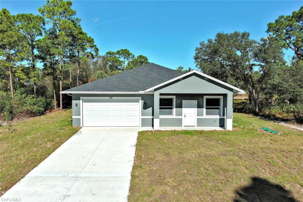 Seller Contribution For Closing Costs!!!   Discover exceptional new construction completed in 2025, thoughtfully designed to blend modern elegance with everyday comfort. This stunning four-bedroom, three-bath residence sits on an oversized lot, offering ample space to add a future pool while still enjoying expansive outdoor living and serene surroundings. Set against a beautiful wooded backdrop, the home provides rare privacy and a peaceful natural setting, perfect for relaxing or entertaining.  Inside, a custom-designed floorplan showcases quality craftsmanship and upscale finishes throughout. The kitchen is a true centerpiece, featuring elegant quartz countertops, abundant pantry spaces, abundant workspace, and seamless flow into the main living and dining areas—ideal for both casual living and hosting guests.  The home features a breakfast area, large center island and a more formal dining area.  Stylish, durable tile flooring runs throughout the home, enhancing the cohesive, contemporary feel while offering easy maintenance. 

Two of the four bedrooms feature ensuite bathrooms, providing exceptional flexibility for multigenerational living, guests, or a private home office retreat. The primary suite offers a tranquil escape with generous space, refined finishes, and a spa-inspired bath. A convenient side exterior door adds versatility to the layout and is perfectly suited for creating a charming side lanai, extending the living space outdoors and taking full advantage of the lot’s size and setting.  Ideally located, this home offers the best of both privacy and convenience. Enjoy quick access to shopping, dining, and everyday essentials, while outdoor enthusiasts will appreciate proximity to the Caloosahatchee River boat launch for boating, fishing, and waterfront recreation. This exceptional property delivers modern design, functional luxury, and a prime location—an outstanding opportunity to own a brand-new home tailored for today’s lifestyle.
