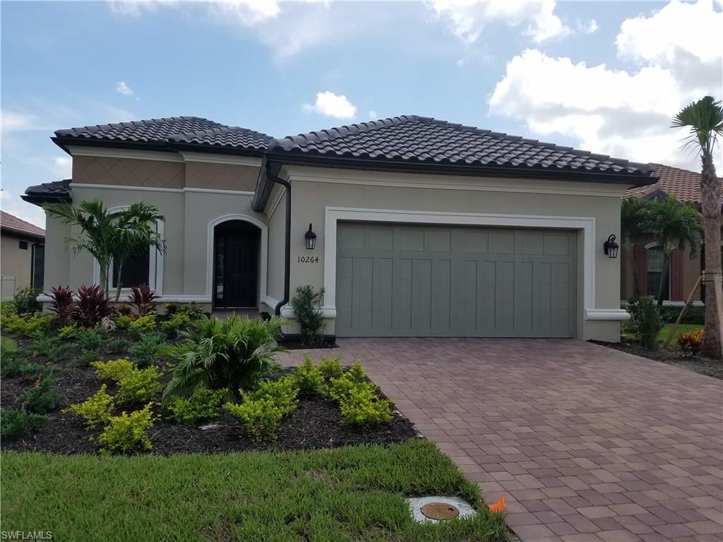 Popular Farnese Pool Home. Offering large open rooms, Grand Entrance, upgraded kitchen, high ceilings, 8ft door entrance ways, rough in for a summer kitchen and includes pool for wonderful outdoor entertaining overlooking private large back yard that can be fenced in for dogs. This is a beautiful elegant home that sales when shown to homebuyers. Pebble Pointe is in an A plus location with low HOA dues and No CDD. All natural gas community and large dog park in community. Yard can be fenced as well.
Move in Ready.  Photos are of the model and not actual home.