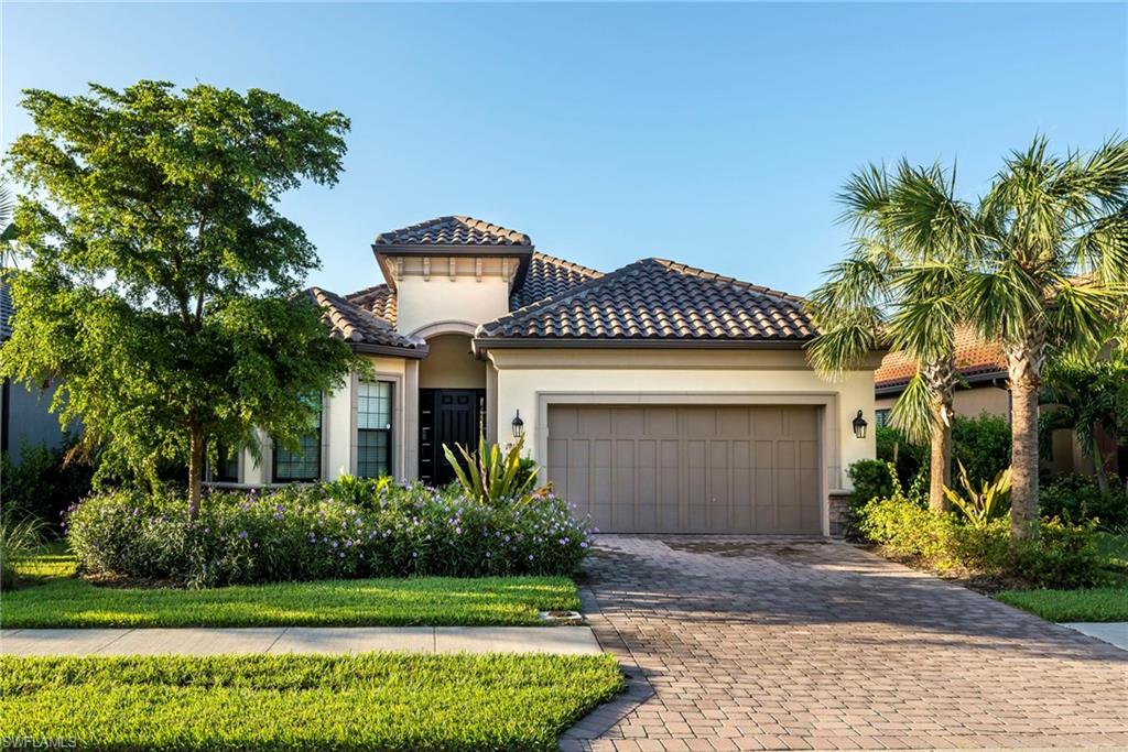 There is no other like this in Pebble Pointe!  This great room floor plan has numerous upgrades plus a long landscaped view behind the extended lanai with outdoor kitchen and tv viewing area, pool and spa!  Travertine flooring throughout the living area and carpeted bedrooms which are all separated and have their own bath.
The great room has a dining area plus a gourmet kitchen with upgraded cabinetry, gas cooktop, separate microwave and oven, plus a step in pantry, large granite island with space for casual eating and a prep or bar sink.
The spacious master bedroom with sitting area and bay window has a bath with walk in shower, rimless glass shower door, and oversized walkin master closet.  The front guest bedroom also has a bay window which adds charm and makes it feel more spacious.  Relax on the oversize lanai and watch a little tv or read.  If the sun gets too hot or it starts to rain, just lower the sun screen by remote!  You will love grilling in the outdoor kitchen and sitting at the poolside bar.  Great home for entertaining with easy flow from inside to outdoors. Close to shopping, airport, restaurants and FGCU.  Don't pay for amenities you don't use, check this out!