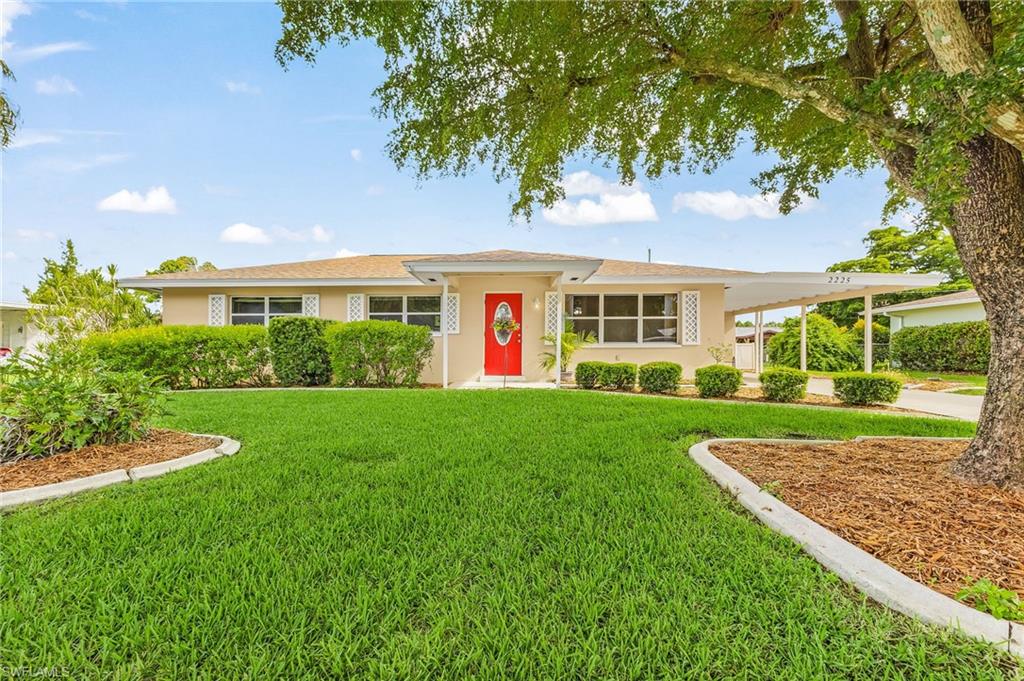 Welcome to this meticulously maintained, move-in-ready home in the heart of Fort Myers! Ideally located just minutes from dining, shopping, SW Florida College, and the beautiful beaches, this home offers convenience, comfort, and NO HOA! In coveted Zone X Flood (500-Year)

As you arrive, you’ll be greeted by a gorgeous, mature Shady Lady Olive Tree—an inviting focal point and the perfect spot to relax and enjoy cool Florida evenings. Inside, light, neutral wood-plank ceramic tile creates a bright, welcoming atmosphere while offering easy maintenance. All three bedrooms feature brand new carpet, providing a fresh and comfortable feel throughout the sleeping areas. Step outside to the fully fenced backyard, offering a private space that’s perfect for children, pets, entertaining, and family gatherings.

The roof was replaced in 2023, providing an important recent update and added peace of mind. Parking will accommodate four vehicles. Situated in a well-established, quiet neighborhood, this home captures the relaxed SW Florida lifestyle while keeping you close to everything Fort Myers has to offer.