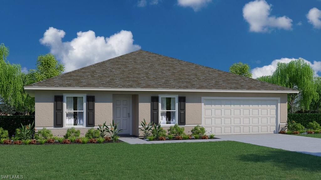 Introducing the Royal, a single-story floorplan from our Value collection designed for effortless living. This home includes ceramic tile floors throughout the main living areas and comes equipped with quartz countertops plus a rear covered lanai. The split plan ensures a welcoming master suite with ample privacy from the other three bedrooms. The open concept kitchen seamlessly connects with the living and dining areas, providing a spacious and inviting environment for family gatherings and entertaining. The kitchen itself offers plenty of space with 30" upper cabinets, while stainless steel appliances, including an insulated dishwasher, make clean-up a breeze. You’ll also appreciate the stainless steel electric smooth top range and accompanying microwave complete with a ductless vent hood, light, and fan. Built with CBS construction, this home incorporates energy-smart features throughout. These including a digital thermostat, energy-efficient A/C system, roof vents/soffits for attic ventilation and dual pane windows. This home includes a 1-year transferable builder warranty and a 10-year structural warranty. This family-friendly layout boasts 3 bedrooms, 2 full bathrooms, and a generous 2-car garage. Call to see this home today!
