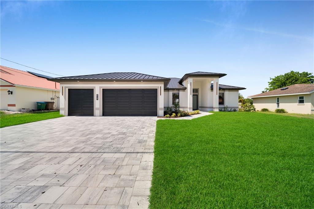 Brand-new 4-bedroom, 3-bath pool home with canal access featuring an open-concept layout, 3-car garage with epoxy flooring, and located outside of a flood zone (no flood insurance required). Designed for both comfort and entertaining, the home offers seamless living, dining, and kitchen areas with abundant cabinetry, premium finishes, and custom built-in closets throughout. Enjoy a private outdoor retreat with an oversized pool, heather, integrated spa, full screen enclosure, and a fully equipped outdoor kitchen with sink and under-counter refrigerator. Additional features a paver driveway and pool deck, and a complete irrigation system. Built with durability in mind, this property includes reinforced poured concrete columns spaced every four feet or less, a 24-gauge Kynar-coated metal roof, and impact-resistant windows and doors rated up to ±80 PSF. Conveniently located near major roadways with easy access to shopping, dining, and everyday essentials, this home offers a perfect balance of quality construction, functionality, and Florida living.
Conveniently located close to Lee Health Hospital, Caloosa Elementary and Middle School.