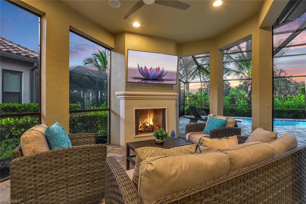 Immerse yourself in coastal luxury at Fiddler's Retreat II, a single-family home offering space and privacy amidst the world-class amenities of the Fiddler's Creek resort community. Located in the Amador subdivision, this house boasts a spacious open floor plan that leads out to a private screened lanai with a heated pool, spa, outdoor kitchen, and covered outdoor living room. The master suite features a large ensuite shower, walkin closet, and direct access to the outdoor living area. At the front of the home, you'll find two guest bedrooms with a shared bath and a den that can be used as a home office. This home rental includes the option to transfer the Fiddler's Creek Club & Spa membership for the duration of your stay for a one-time fee of $750. This membership grants access to the 54,000-square-foot club, complete with a multi-pool aquatics complex, sundecks with chaise lounges for food and beverage service, a state-of-the-art fitness center, a full-service spa, tennis and pickleball courts, and both casual and fine dining restaurants. The club's activity calendar includes bird watching, spinning classes, wine tasting events, and themed dinner parties. Fiddler's Creek is conveniently located in the growing Southeast Naples corridor, about a 10-minute drive from the white sand beaches of Marco Island and 20 minutes from downtown Naples/5th Ave S. Additionally, multiple grocery stores and a variety of restaurants are just minutes away. Enjoy the perfect blend of luxury, convenience, and relaxation at Fiddler's Retreat II!