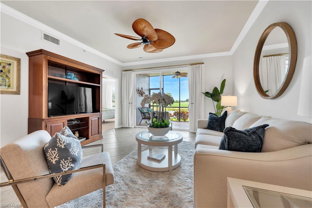 One or more photo(s) has been virtually staged, AI generated or rendered.  Welcome to your dream home! This beautifully designed 2-bedroom plus den, 2-bathroom Veranda offers luxurious living with breathtaking golf course views. Nestled within the prestigious Heritage Bay Golf and Country Club, this property provides full privileges to all amenities including a 27-hole championship course, a world-class clubhouse, Grille Room Restaurant & Bar, and formal dining room, 6 HAR-TRU tennis courts, 6 pickleball courts, four quiet satellite pools, state-of-the-art fitness center, full-time activities director & clubhouse, bike and walking paths. Just minutes from fine dining, shopping, and entertainment. Experience the perfect blend of leisure and luxury in this exceptional condo, where every day feels like a vacation. Whether you're a golfer or a nature lover, this location offers something for everyone. Don’t miss the opportunity to make this exquisite condo your own private paradise.
Key Features:
• Spacious Layout: Enjoy an open-concept design that seamlessly integrates the living, dining, and kitchen areas, ideal for entertaining or relaxing.
• Den Space: A versatile den that can be used as an office, guest room, or hobby space.
• Gourmet Kitchen: Equipped with modern appliances, ample cabinet space, and a breakfast bar for casual dining.
• Outdoor Living: Step outside to your two private screened lanais and soak in panoramic views of the lush golf course, perfect for morning coffee or evening cocktails.
• Master Suite: Features an ensuite bathroom with dual sinks, a spacious shower, and a walk-in closet.
• Community Amenities: Enjoy full access to the golf course, clubhouse, fitness center, swimming pools, and tennis courts.