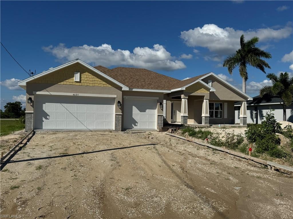 ASK ABOUT INCENTIVES! NEW CONSTRUCTION = Inexpensive Homeowner's insurance with HIGHER ELEVATION + NEW WIND LOAD BUILD CODES + energy efficiency. This home comes Standard with a comprehensive Builder Warranty for 1/2/10 years. Come and see why this is our Top Selling Plan - This is the Perfect 4 bedroom, 3 bathroom, 3 car garage ranch with 2265 sq ft of highly functional space in a gorgeous section of Booming NW Cape. Large covered front porch, stone accenting, large covered rear lanai, Plank Tile & Granite Throughout, Large 23' x 8' covered lanai, HIGH ceilings, Bright Natural Lighting, a Parade of Homes winner for best feature "Integrated Family Living Space" *MLS Listing Data Subject to Errors & Omissions**Price & Availability Subject to Change*