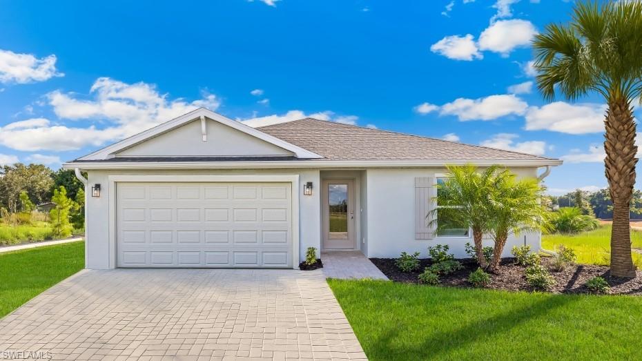 WELCOME TO YOUR NEW DR HORTON HOME!!  This is our appealing one-story, open concept, 1499 sqft FREEPORT II Floorplan featuring 4 bedrooms, 2 bathrooms, 2-car garage, all concrete block construction.  This home is on a beautiful lot located in Cape Coral.  This home boasts Designer cabinets and quartz countertops in both the kitchen and baths.  Experience the timeless beauty and durability of RevWood laminated wood floors featured throughout the home, modern flat stock trim and baseboards, all stainless kitchen appliances including refrigerator, paver driveways and lanai, and garage door openers. These homes move quickly so don’t miss out.

Finishings may vary - images are representational only of the model home based in that community.