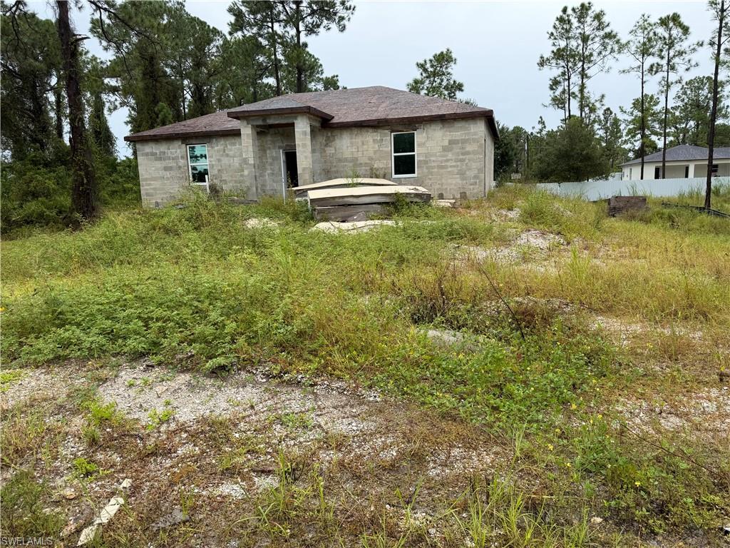GREAT opportunity in Southeast Lehigh Acres! This single-family home is currently under construction and is being sold AS-IS, offering an excellent opportunity for a buyer, investor, or builder to take over the project and complete the property to their own specifications.

Situated on an approximately 0.26-acre lot (11,252 sq. ft.) with well and septic, the property provides plenty of potential in a growing area of Lehigh Acres. Cash offers only. Buyer is responsible for completing all necessary due diligence regarding construction, permits, plans, inspections, utilities, and requirements needed to complete the home. Don’t miss this opportunity to finish the project and make it your own!