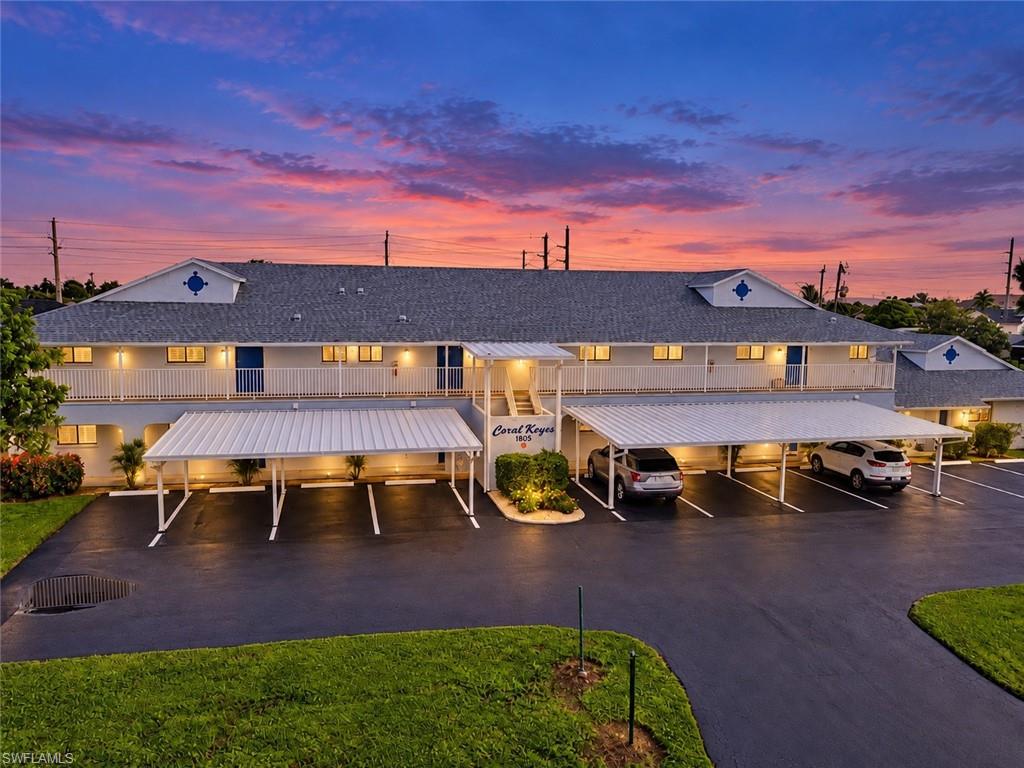 If you're looking for a low-maintenance lifestyle in SW Cape Coral, this one is worth a look. This 2 bedroom, 2 bathroom second-floor condo with a flexible den checks a lot of the right boxes for year-round residents and seasonal buyers alike. The den works well as a home office, reading room, or extra guest space, and the in-unit washer and dryer adds convenience. The community itself is quiet and well-kept, with a renovated pool area just steps from the unit and a reserved carport included. A new roof means one less thing to think about. Located in a 55+ community in SW Cape Coral, you're minutes from Cape Harbour and Tarpon Point for waterfront dining and marina life, with a straight shot down Cape Coral Pkwy to Fort Myers when you need it. Some photos are virtually staged or edited.