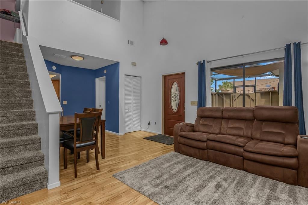 Welcome to 8381 S Haven Lane. A functional 2-bed, 2-bath home, just under 1,000 sq ft. with strong natural light, vaulted ceilings, large bedrooms, and a versatile loft suitable as a home office, sitting area, or flex space. The kitchen offers ample cabinet storage. Enjoy the large screened-in private patio, perfect for outdoor living and entertaining. Additional detached garage storage provides space for bikes, tools, and equipment. Laundry room is in unit. Fresh paint throughout and recently updated carpet (stairs and master). A/C system cleaned in August 2026. Community roads were resurfaced in 2026.

Cypress Lake Estates is an active, pet-friendly community with mature trees, beautiful landscaping, placed perfectly in the heart of Fort Myers. HOA fees cover exterior insurance, flood insurance, landscaping, exterior maintenance, pest control, trash service, reserves, and more—delivering low-maintenance living with predictable costs. Convenient location near shopping, groceries, restaurants, public golf courses, Fort Myers Beach, Sanibel & Captiva Islands, the Fort Myers River District, and RSW International Airport.