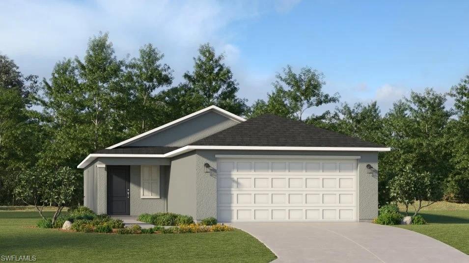 THIS HOME IS READY FOR YOU NOW!! Nestled in the tropical paradise of Southwest Florida, Savanna Lakes is a
master-planned community with collections of new single-family homes for sale. Homeowners can enjoy an array of amenities including a swimming pool, fitness center and a sparkling pond right in the neighborhood — perfect for scenic picnics and leisurely walks. This new single-level home boasts a low-maintenance layout. Off the foyer, an open-concept floorplan combines the kitchen with the living and dining areas, and a convenient patio offers seamless indoor-outdoor transitions. Three bedrooms are tucked away to the side of the home, including the luxe owner’s suite in a private back corner. Prices and features may vary and are subject to change. Photos are for illustrative purposes only