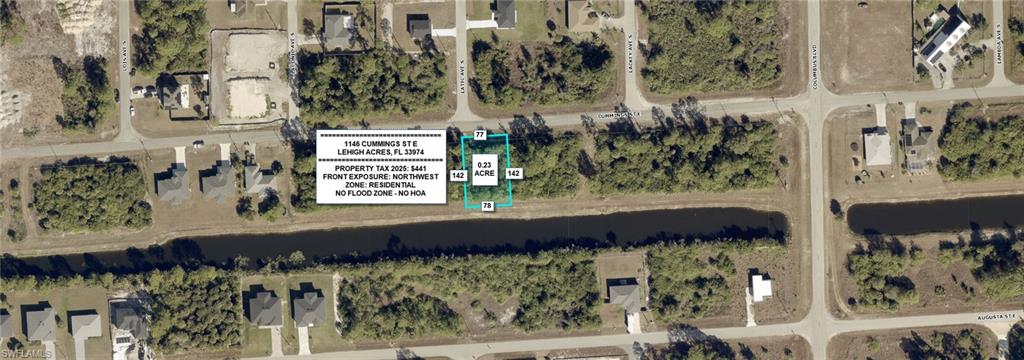 Build your Florida home or invest for the future on this freshwater canal lot in the growing area of Lehigh Acres! This approximately 0.23 acre residential lot offers peaceful canal views and added privacy with plenty of new construction throughout the surrounding area. Conveniently located near SR 82 with easy access to shopping, dining, schools, Fort Myers, I 75, and Southwest Florida International Airport. An excellent opportunity for a builder, investor, or future homeowner. The owner also has the adjacent lot at 1148 Cummings St E available for sale at the same price. Purchase one or both for additional space and possibilities. Drive by today and secure your piece of Southwest Florida!