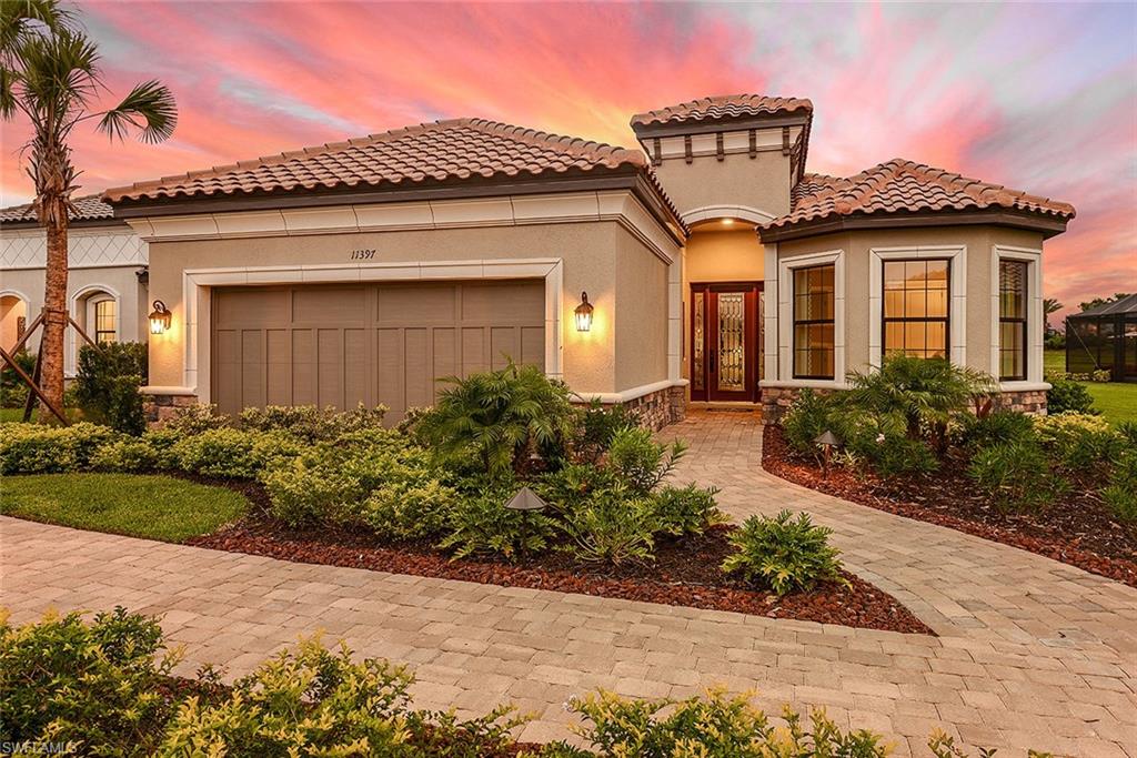 The open design lends itself to entertaining with friends and family. The gourmet kitchen with a separate prep island is definitely the hub of this home. It comes complete with quartz, stainless steel gas appliances, 42” upper cabinets and butler pantry. It has a two car with 4 ft extension, extended lanai with summer kitchen rough in gas stub-out for outdoor kitchen and comes with pool spa and pavers with outdoor fireplace .beautiful upgraded tile floors in neutral color in main living area and carpet / wood in bedrooms. Beautiful brand new appointed luxury home on deep part of lake. 
Show and Sell !!!