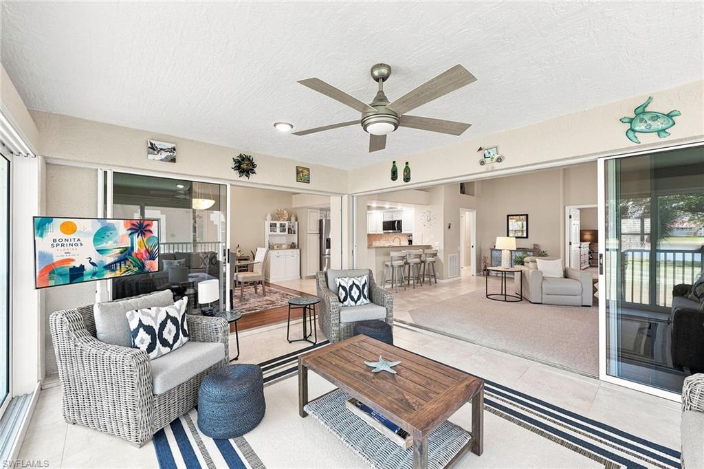 Immediate golf membership with no waitlist! Plus, an active tennis community. Sought-after Winchester floor plan, two-bedroom, two-bath residence offers an open layout and abundant natural light. Features include a new roof in 2025, newer appliances from 2024, plantation shutters and new screens throughout. Hurricane-impact sliding glass doors enclose the lanai, creating additional year-round living space. Additionally, there is a detached one-car garage, additional storage and ample guest parking. Worthington Country Club offers an active lifestyle with access to an 18-hole championship golf course, five Har-Tru tennis courts, a well-appointed clubhouse offering elegant dining, a state-of-the-art fitness center, a resort-style pool and a poolside cabana. All conveniently near Bonita Beach, Southwest Florida International Airport, and premier shopping and dining venues. Next door, an exciting new development Bonita Midtown is set to open in 2026 with new dining and retail. Club enhancements are in progress, including five new tennis courts, four pickleball courts, and a new indoor-outdoor cabana featuring an electric pergola, with no special assessment to property owners.