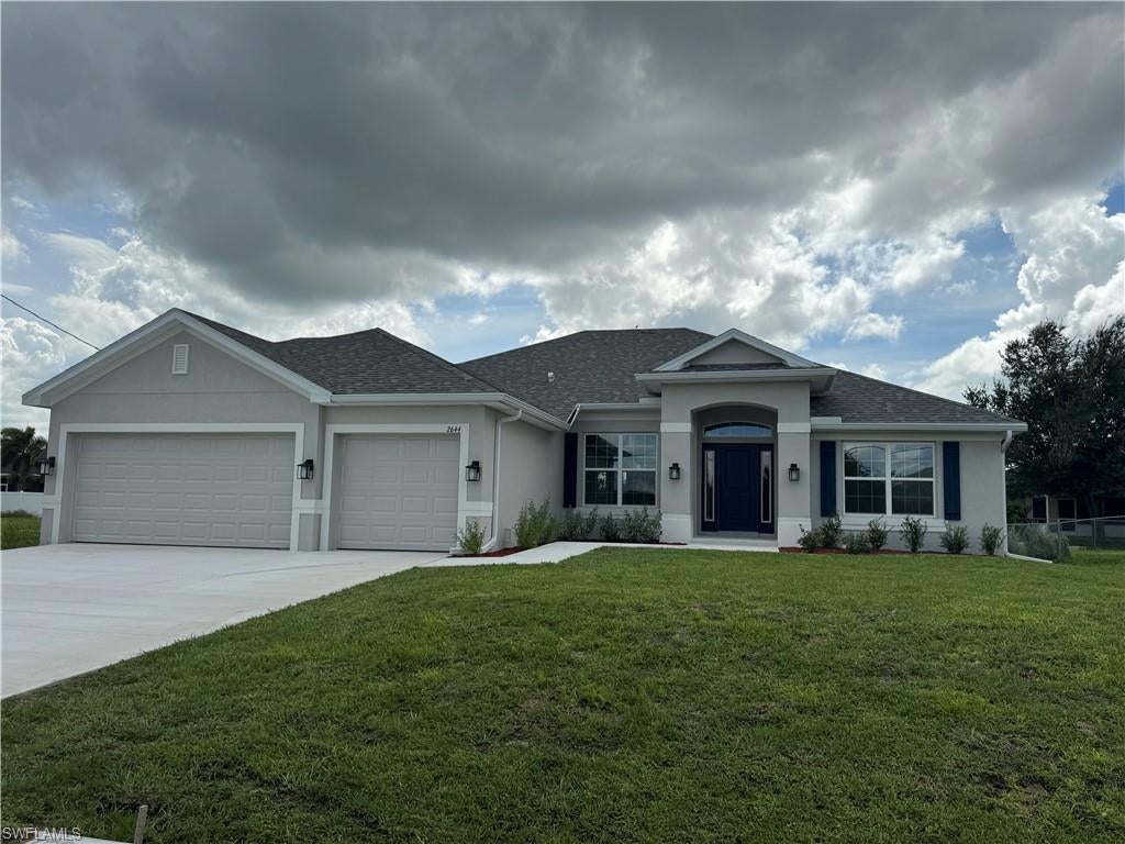 ASK ABOUT INCENTIVES! NEW CONSTRUCTION = NEW ELEVATION + NEW WIND LOAD BUILD CODES + BUILDER WARRANTY!  Here is our Top Selling Floor Plan -This is the Perfect 4 bedroom, 3 bathroom, 3 car garage ranch with 2265 sq ft of highly functional space on a gorgeous Canal Lot in the Heart of Cape Coral. Stone accenting with the "Craftsman" elevation + Covered Front Porch, Plank Tile & Granite Throughout, Large 23' x 8' covered lanai, - Copious Natural Lighting - Parade of Homes winner for best feature "Integrated Family Living Space" *MLS Listing Data Subject to Errors & Omissions**Price & Availability Subject to Change*