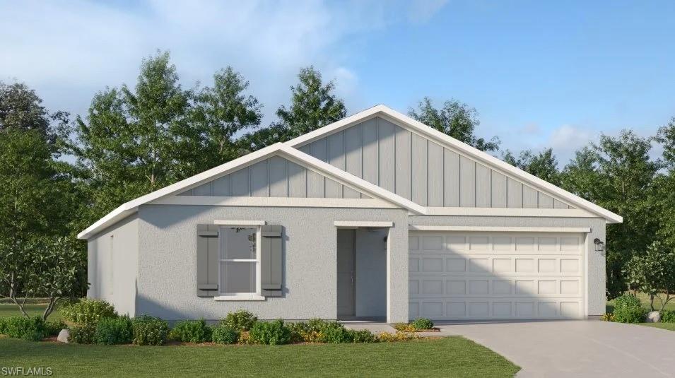 One or more photo(s) has been virtually staged, AI generated or rendered.  Discover the allure of new construction single-family homes across Cape Coral, offering waterfront options and the benefits of no HOA fees. This new single-story home maximizes space and emphasizes convenience. The open-concept layout integrates the family room, dining room and kitchen with a central island, facilitating effortless transitions between rooms for easy entertaining during gatherings. On the opposite side of the home are all three bedrooms, including the peaceful owner’s suite with an attached bathroom and walk-in closet. Prices, dimensions and features may vary and are subject to change. Photos are for illustrative purposes only. Estimated delivery date is early to mid 2027.
