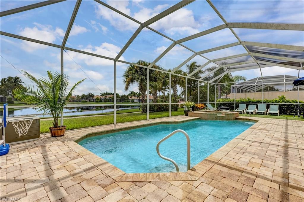 Beautiful Rare Dunwoody Model on gorgeous Point of Cul de Sac with extra long Lake Views including Bridges! This home has been meticulously cared for with 2 yr Old A/C, 2 yr old Refrigerator, New Pool Pump, New Pool Light, and Spa equipment. Bedroom carpets have just been cleaned. Home is being offered Turnkey. There is a Golf Cart and a Treadmill that will convey as well. Check out the VeronaWalk Amenities: Tennis, Pickleball, Clubs, Full Time Lifestyle Coordinator, Ice Cream Shop, and a Restaurant and Post Office as well as a Gas Station. 2 Pools at the Towncenter. VeronaWalk is run by a Resident Board of Directors and meetings and sub committees are available to join should you wish. This is a wonderful community with friendly active residents of all ages.
