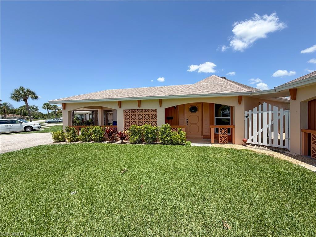 Exceptional value awaits in this beautifully updated 2-bedroom, 2-bath detached villa in the heart of Lehigh Acres! Featuring an inviting open floor plan, this home offers comfortable living and effortless entertaining. Unwind in the enclosed lanai overlooking a peaceful, lushly landscaped courtyard, or enjoy the community amenities, including a pool, shuffleboard, and plenty of outdoor seating.
The thoughtfully updated interior features solid shaker cabinets, elegant granite countertops, stainless steel appliances, updated flooring, and energy-efficient windows installed in 2019. A new roof in 2023 adds even more peace of mind.
Conveniently located this villa offers the perfect blend of comfort, style, and value. Don't miss this incredible opportunity to make it your own!