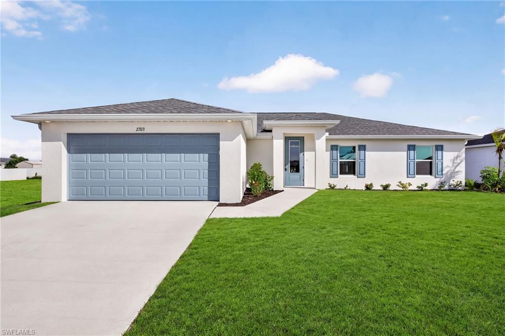 $18,000 (5%) CLOSING COST CREDIT AVAILABLE! HOME IS COMPLETE AND MOVE-IN READY!  Discover modern coastal living in this spacious 4-bedroom, 3-bath home featuring dual primary suites. The sought-after Sunset Harbor plan blends open-concept design with stylish, thoughtfully selected finishes throughout. The gourmet kitchen showcases stainless steel appliances, quartz countertops, all-wood shaker cabinetry with abundant storage, with a large island. The open layout flows effortlessly from the kitchen to the dining area and expansive great room, creating a bright, airy space ideal for everyday living and entertaining. The private owner’s suite offers a relaxing retreat with a spa-inspired bath and generous closet space. Outside, the lot provides endless potential for outdoor living, a future pool, or additional enhancements. Quality craftsmanship meets peace of mind with IMPACT WINDOWS and NO FLOOD ZONE, helping keep insurance costs low. One or more photos have been digitally staged. This is the Sunset Harbor Plan.