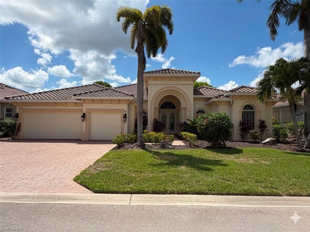 Welcome to Belle Lago, a prestigious gated community ideally located between Naples and Fort Myers, offering privacy, natural beauty, and an exceptional lifestyle. This impressive Toll Brothers Royale residence features over 3,300 square feet of living space on one level, a three-car garage, and a thoughtfully designed floor plan ideal for both everyday living and entertaining. The home offers two primary suites with direct lanai access, an additional bedroom, spacious open living areas, and a gourmet kitchen seamlessly connected to the family room. Elegant architectural details include granite countertops, stainless steel appliances, coffered ceilings, and expansive living spaces filled with natural light. Step outside to the screened lanai and enjoy your private pool and spa, creating an inviting outdoor retreat for relaxing or entertaining while taking in the tranquil surroundings. Belle Lago encompasses approximately 447 residences and features 24-hour gated staffing, landscaped trails, nature preserve views, a community pool, clubhouse, fitness facilities, activity and game rooms, and outdoor sports courts. Residents also enjoy convenient golf-cart access to Estero Country Club. A major added benefit: the Seller contracted for a NEW ROOF, completed in July 2026. The 10 year roof warranty will convey to the Buyer at closing. This exceptional Belle Lago residence combines spacious luxury, resort-style amenities, and a prime Estero location—offering the ideal Southwest Florida lifestyle.