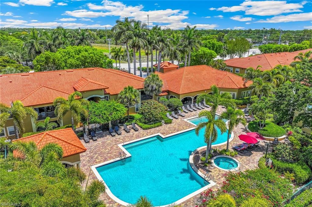 Welcome to San Mirage — a great value 1-bedroom, 1-bathroom first-floor condo offering the ideal blend of comfort, convenience, and Southwest Florida lifestyle in the heart of Bonita Springs. Located within a desirable gated community, this residence presents an exceptional opportunity for seasonal residents, or full-time homeowners seeking a prime location close to beaches, dining, shopping, and entertainment. Perfectly positioned just minutes from vibrant Downtown Bonita Springs and the upscale shops and restaurants at Coconut Point, this condo places you at the center of everything Southwest Florida has to offer. Enjoy easy access to world-renowned Gulf beaches including Bonita Beach, Lovers Key State Park, and Fort Myers Beach, all just a short drive away. Inside, the thoughtfully designed floor plan welcomes you with abundant natural light and an open-concept living space that feels both spacious and inviting. The functional layout seamlessly connects the living, dining, and kitchen areas, creating an ideal setting for relaxing evenings at home or entertaining guests. Large windows and sliding glass doors enhance the bright coastal ambiance while allowing Florida sunshine to fill the interior throughout the day. The kitchen offers ample cabinetry and workspace, making meal preparation both practical and convenient, while the adjacent dining area creates an easy flow for everyday living. The generously sized primary bedroom provides a peaceful retreat with abundant closet space and easy access to the well-appointed full bathroom. This unit has been updated with major mechanical improvements, including a newer HVAC system installed in 2023 and a new water heater installed in 2023, providing energy efficiency and peace of mind for years to come. Residents of San Mirage enjoy access to an impressive selection of resort-style amenities designed to enhance the Florida lifestyle. Community features include a sparkling swimming pool, relaxing spa, fitness center, tennis courts, and clubhouse. Conveniently, this unit’s building is located directly next to the clubhouse and amenity center, providing quick and easy access to the pool and fitness facilities. Surrounded by tropical landscaping and lush community grounds, San Mirage offers a tranquil atmosphere while remaining close to everyday conveniences, major roadways, golf courses, parks, and healthcare facilities. Whether you are searching for a winter getaway, or year-round residence, this centrally located condo delivers outstanding value and an unbeatable location in one of Southwest Florida’s fastest-growing coastal communities. Don’t miss this opportunity to own your slice of paradise in beautiful Bonita Springs. Come and experience the lifestyle that makes Bonita Springs and Southwest Florida one of the nation’s most sought-after destinations.