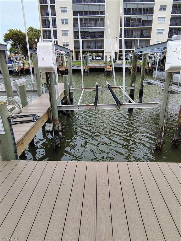 Casa Marina Boat Slip #10 has a 10,000 lb. lift w/a new GEM remote box w/automated preset lift limits, up/down remote control, a new GFI accessory outlet at GEM box for chargers, etc.; new motors, new wiring to lift, new brakers in main panel and just completed new finger docks and walkways!!  The lift has been fully serviced by Stokes Marine.  Easy in and out of this slip to Estero Bay and to the Gulf of Mexico.  Enjoy a day of fishing, partaking in the excellent waterfront seafood restaurants and unique local bars along Estero Bay....or take a short 15-minute boat ride to the Gulf of Mexico and enjoy a beautiful sunrise or sunset along the beach.  There is a $100 application fee for the new Buyer and the new Buyer must be a property owner in the Bay Beach Community to purchase this slip.