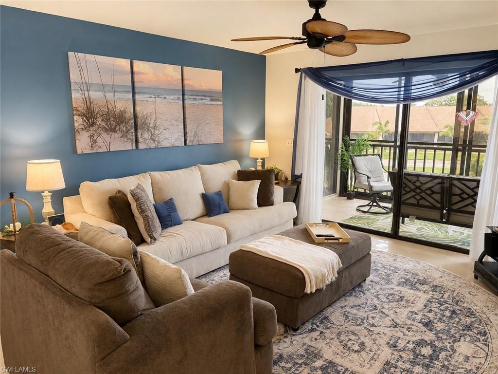 Motivated Seller! Beautifully updated and offered fully furnished, this desirable second-floor condominium is move-in ready and perfectly positioned in one of the community's most sought-after buildings. Rarely available, this building sits directly across from the community pool and enjoys a peaceful side lake view rather than facing another condo building, providing added privacy and a more open feel. Inside, you'll find beautiful tile flooring throughout, a newly remodeled kitchen with updated cabinetry, granite countertops, and modern appliances, plus custom closet systems that maximize storage and organization. The spacious screened lanai is equipped with hurricane-rated sliding doors, allowing you to enjoy the Florida lifestyle year-round with added peace of mind.The split-bedroom floor plan offers comfortable accommodations for owners and guests alike, while tasteful coastal furnishings create a warm, inviting atmosphere. All furnishings convey, making this an exceptional turnkey opportunity. Ideally located just 3 miles from Fort Myers Beach and Sanibel Island, you'll enjoy quick access to world-class beaches, dining, shopping, boating, and endless Southwest Florida recreation.
Don't miss this exceptional opportunity to own a beautifully updated, fully furnished condo in one of the gated community of Cinnamon Cove's best locations!