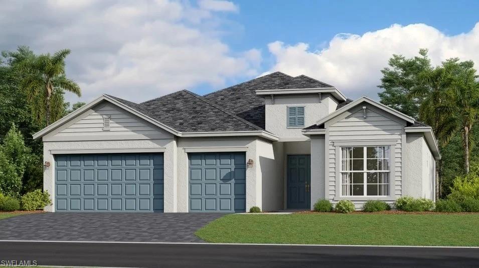 Welcome to Tucker’s Cove, the ultimate water park-inspired community offering new homes in Babcock Ranch,
America's first solar-powered town. Combining the perfect blend of eco-friendly living, water attractions and resort-style amenities, this one-of-a-kind masterplan features an aquatic theme park with a lazy river and water slides, a luau beach, pools, parks, restaurants and multiples sports courts. This spacious single-story home features an airy den off the foyer, followed by an open living space with access to a lanai for outdoor entertaining. In addition to the luxe owner’s suite, there is a secondary suite and a spare bedroom. A three-bay garage offers extra storage for versatile needs. Prices and features may vary and are subject to change. Photos are for illustrative purposes only. Estimated delivery date is Dec 2025/Jan 2026.