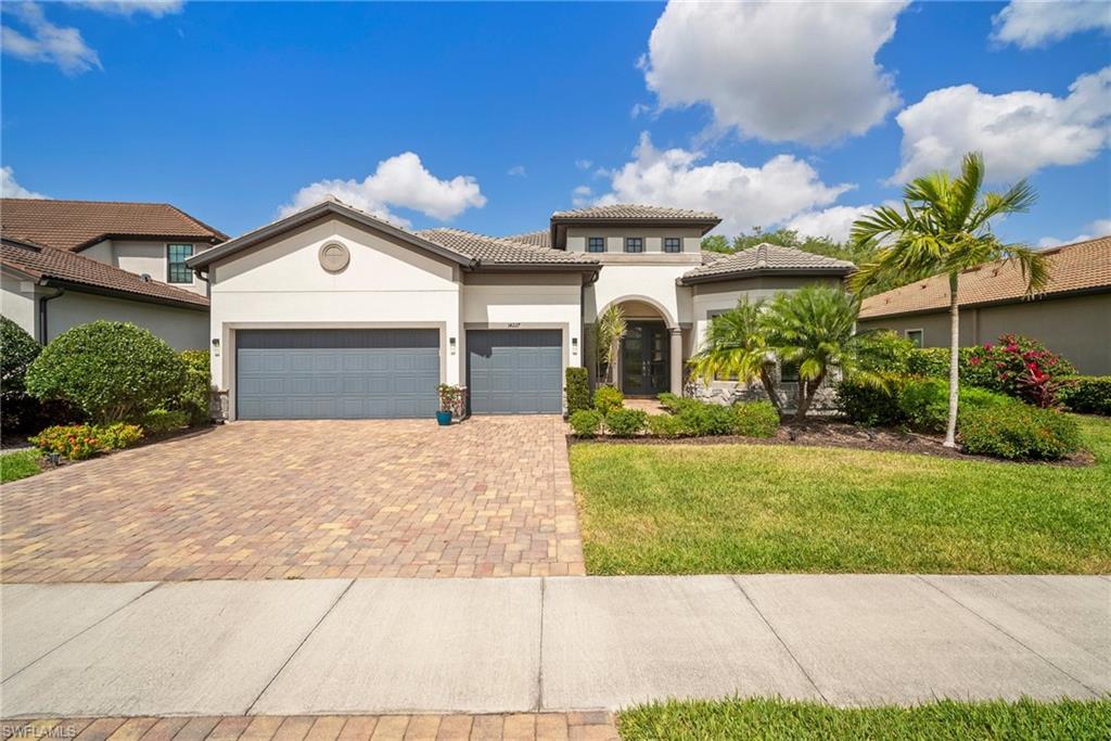This 2,488 sf ft 3-bed + den, 3-bath with 3-car garage Pinnacle floor plan home in Corkscrew Shores has it all! Being offered TURNKEY and SELLER FINANCING AVAILABLE! Walking through the front door you're immediately invited to kick your shoes off and relax in the cozy den that could also double as a home office or study. A private bedroom with ensuite bathroom in the front of the home provides privacy and comfort for guests. The open concept gourmet kitchen invites interaction with family and guests while cooking everyone's favorite family recipe. A large island gives you an eat-in-kitchen option, endless cabinet storage, custom pantry, induction cooktop, wall oven, and large fridge / freezer are just to name a few highlights of the expansive kitchen. For formal dining, you have that option just off the kitchen in a dedicated space. The open living room is the centerpiece of the home. Down the hall off the living room, an additional guest bedroom, bathroom, and linen closet provide added privacy. The laundry room comes complete with upper cabinets and utility sink off the spacious 3-car garage. The primary suite offers ample space giving comfort and functionality. The master bath is complete with dual sinks, makeup area, standing shower with tile floor to ceiling and custom closet system for the walk-in closet. A Western facing outdoor oasis awaits just outside of the zero corner sliding glass doors. Plenty of covered space and pool deck provides entertaining space with outdoor eating option while utilizing the outdoor kitchen, pre-wire to wall mount a tv, and heated pool overlooking the private preserve to give you relaxation and satisfaction. Experience nature with wild turkeys and deer passing by throughout the day. This home is equipped with an electric roll down hurricane rated protective screen as a convenience and peace of mind for your outdoor furniture.  Some other key features include new water heater (2024), lanai pavers sealed (2025), pool cage inspected and screen repaired (2025). Corkscrew Shores' resort-style amenities include a state-of-the-art clubhouse, fitness center, tennis, pickleball, a lakefront restaurant, and fishing dock. Schedule your showing today!