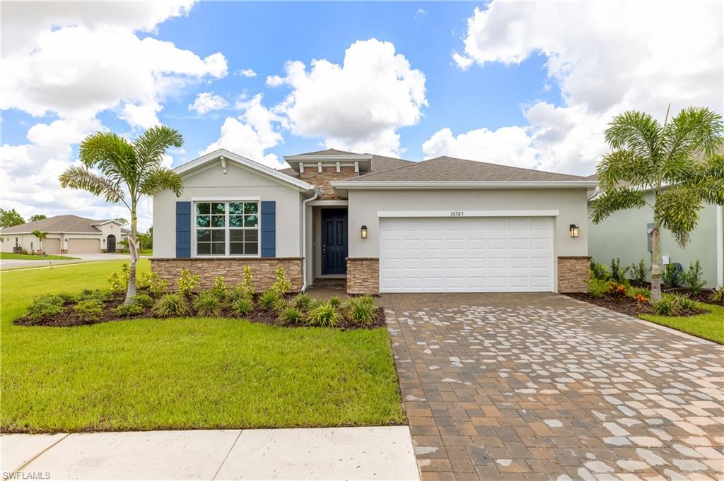 Coral Bay is D.R. Horton’s newest single family, gated community in North Ft. Myers, FL!
The Delray  plan offers a spacious 2,034 sq ft of living space with 4 full bedrooms and 2 car garage.  A great entertaining home, with an open kitchen and great room.  Stainless kitchen appliances and porcelain plank style floor tile in living areas are included!!  Carpet in the bedrooms.  The primary bedroom has two large walk-in closets, large double vanity with solid surface countertops.  Paver walkway and driveway are standard.  The home features a nice size paver lanai.  8’ doors and windows and impact glass throughout.
Coral Bay offers low HOA fees and a low annual CDD fee.  Enjoy the beautiful amenities right in your own neighborhood; bocce ball, pickle ball, resort style pool, beautiful modern clubhouse and playground area.  North Ft. Myers is a growing area, close to schools, shopping, dining, downtown River District, medical facilities and other Florida attractions.  Models open daily.