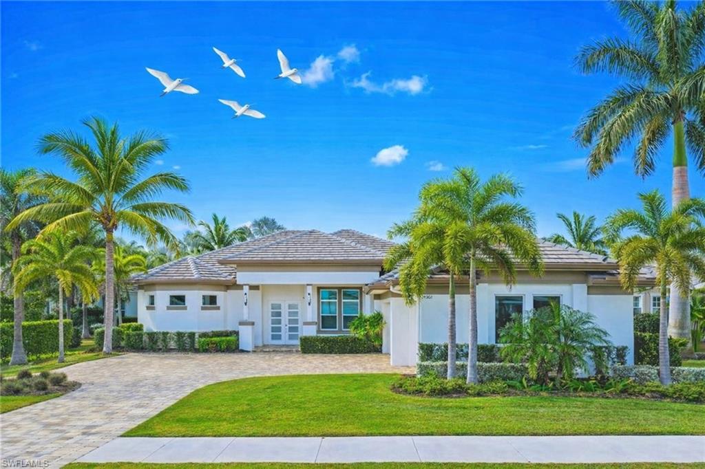 An exceptional, newer custom built in 2021 property with a highly desirable SouthWest exposure in the back of the home, an exquisite and one of the kind luxurious home now it could be yours. Beautiful open floor plan invites you to experience 4 bedroom (one bedroom could be easily converted into the office / den), 3 full bathrooms and 1 half bath, heated swimming pool and jacuzzi, surrounded with lush landscaping. Screened in lanai area has a built out BBQ kitchen, with plenty of room to lounge around, relax, gather or entertain. 3 car garage give you plenty of space to park your cars as well as the golf cart, if need, or additional space could be utilize for storage. Endless custom options and upgrades throughout, interior and exterior of the property. It’s a must see home, you will fall in love with! Property is located in five start luxurious community surrounded by 22 lakes, miles of bike/walking trails and 1 mile rowing lane. Naples Reserve has a security guarded gate, The Island Club, The Outrigger for parties, fitness center, resort style pool with lap lanes, cafe, tiki bar, beach with volleyball, pickle-ball courts, tennis courts, bocce ball, two dog parks, playground for kids, basketball court.