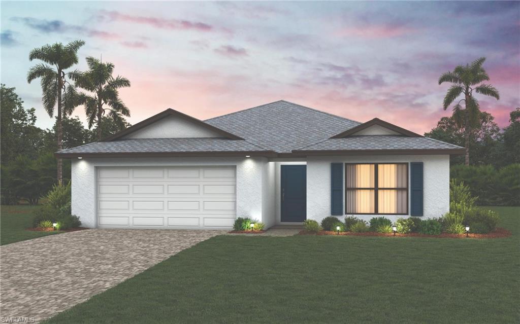 NEW CONSTRUCTION WITH WARRANTY!  **MOVE-IN READY!!**  The Gasparilla offers the perfect blend of comfort, style, and functionality with 1,810 square feet of thoughtfully designed living space. This open-concept home features 4 bedrooms, 2 baths, and a spacious Great Room under a vaulted ceiling that seamlessly connects to the kitchen, dining area, and covered lanai — ideal for entertaining or relaxing.  The modern kitchen is beautifully appointed with quartz countertops, a complete stainless steel appliance package, and a large island that provides additional seating and prep space. Elegant plank tile flooring flows throughout the main living areas, adding both warmth and durability.  The private Primary Suite offers a walk-in closet and a luxurious bath with double sink quartz vanity and a walk-in shower. Three additional bedrooms provide flexibility for family, guests, or a home office. A dedicated laundry room and a spacious 2-car garage complete this exceptional home.  Pictures, virtual tour & renderings are of similar home & are used for display purposes only – features have been upgraded in this home (please see photos).  Per the Hendry Co Property Appraiser, PID is 4 29 43 10 020 2038-014.0.