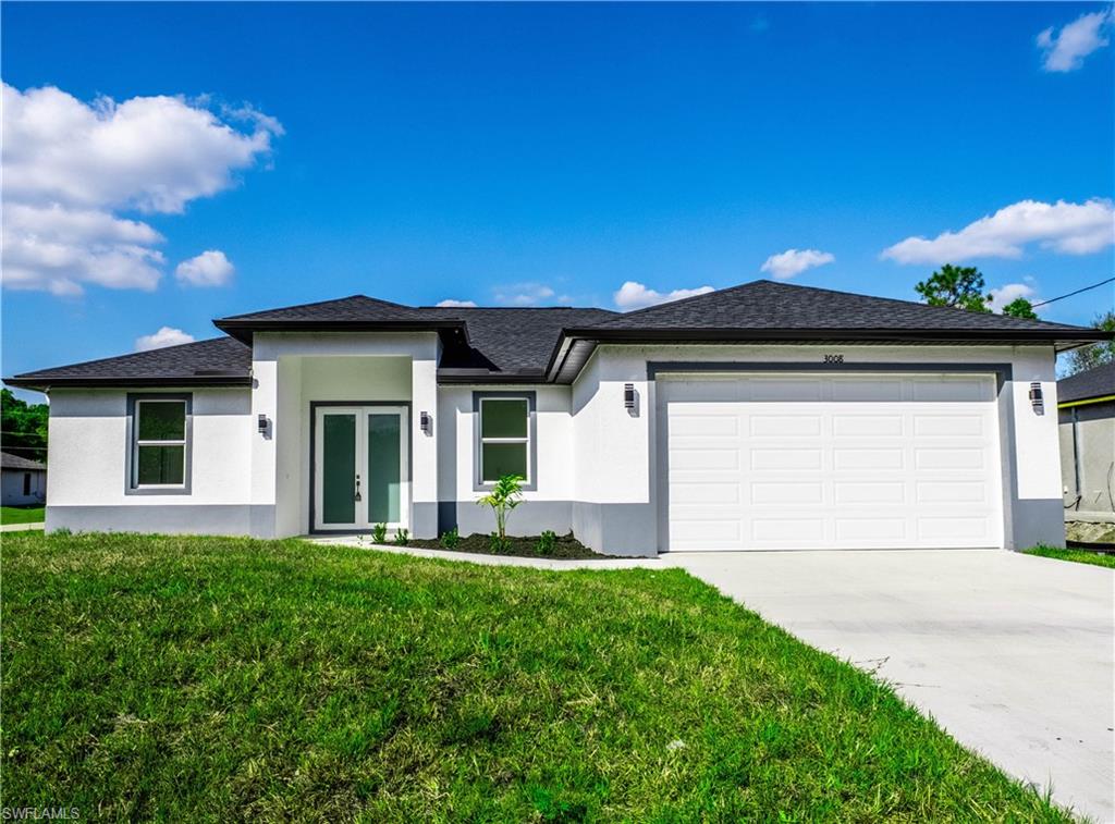 $10,000 Seller concessions towards buyer closing costs and prepaids.  This newly constructed home in the desirable 33971 ZIP code offers the best price per square foot in all of Lehigh Acres. Situated at 3718 18th st W, this property is designed for comfort and durability, built on an elevated pad to prevent flooding. Featuring 3 bedrooms + a den, 2 bathrooms, and an open floor plan with soaring 9-foot ceilings and 10-foot vaulted accents, this home is filled with natural light and modern finishes. Enjoy polished Venato porcelain tile flooring throughout, impact-resistant ECO WINDOWS, and sleek white quartz countertops in the kitchen. The spacious master suite boasts two walk-in closets and a luxurious freestanding shower with dual sinks. For peace of mind, the seller—who is also the developer—includes a 2-10 Home Builders Warranty (including a 7-year structural warranty). With easy access to I-75, this home is just minutes from Fort Myers, Southwest Florida International Airport, and the stunning beaches of Sanibel & Captiva Islands.    This home is ready for immediate move-in and a quick closing. Schedule your showing today!