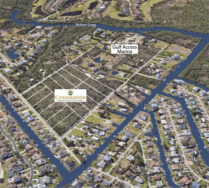 Brand new 2.5 acres prime residential land comprised of two 1.25 acre lots at Creekside Estates where you can THINK BIG and build what you want! No HOA. No deed restrictions. No city taxes. Excellent location on Park Road just south of The Harborage next door to Lee County’s newest boat ramp facility at Mullock Creek Marina! The county’s $4.4M acquisition and $5.7M WORLD-CLASS improvements will enable quick gulf access from YOUR TRAILERED BOAT STORED AT YOUR PROPERTY IN YOUR INCREDIBLE TOY STORAGE BUILDING. Design the home of your dreams on an actual ESTATE SIZED LOT instead of those tiny cookie-cutter postage stamp gated-community sites. Be your own contractor or hire a general contractor of your choice constrained only by Lee County building codes. This is the perfect place to erect a large storage building or workshop with overhead doors to protect your RV, motorhome, camper, bay boat, pontoon boat, airboat, buggy, tractor, car collection, golf cart, motorcycle, and more. How about an actual yard where children and grandchildren can run and play or build a treehouse! Maybe you just want to own a piece of land where you can have some fun close to home. Not zoned for farm animals, but there is an adjacent horse boarding facility. CREEKSIDE ESTATES is one of the last opportunities to own BRAND NEW large estate-size acreage parcels in beautiful Southwest Florida. Look closely at this location on a map to get excited about proximity to boating, fishing, water sports, Southwest Florida International Airport, Page Field, FGCU, FSW State College, Gulf Coast Town Center, Coconut Point, and everything along US-41 from Fort Myers to Naples. Creekside Estates 1.25 acre properties are hands-down the most exciting land opportunities in SW Florida, period, but there are only 14 and 50% are already gone. Look through these photos! Watch the video! Get to 18100 Creek Drive quickly to plant your stake in some good Southern soil. Strap # 18-46-25-L1-29000.0070 and Strap # 18-46-25-L1-29000.0080. Call now for more information.