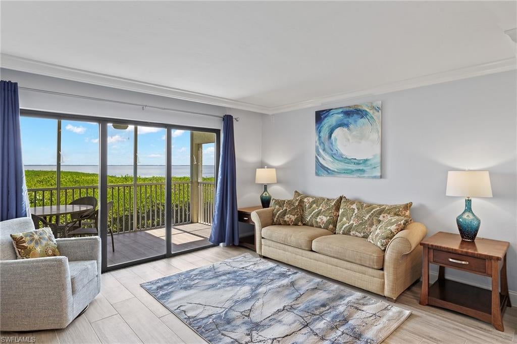 Remodeled in 2022 and kept in excellent condition, this furnished 1-bedroom, 2-bath Bayside Villa looks out over the bay and the South Seas marina, with the private white-sand beach a short walk across the lot. Impact-rated windows and doors went in with the 2022 renovation, and the unit came through Hurricanes Ian, Helene and Milton with no damage. The kitchen has an island and updated appliances, and there is an in-unit washer-dryer, which few Bayside units have. Daily rentals are permitted and the condo is an active Airbnb; the sale is subject to existing reservations. Owners enjoy the Bayside pool and spa, under-building parking, and South Seas Resort amenities, subject to membership. Use it as a turnkey island getaway, a rental, or both.