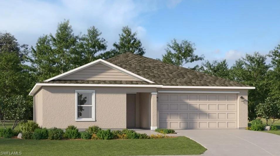 THIS HOME IS READY FOR YOU NOW!! Nestled in the tropical paradise of Southwest Florida, Savanna Lakes is a
master-planned community with collections of new single-family homes for sale. Homeowners can enjoy an array of amenities including a swimming pool, fitness center and a sparkling pond right in the neighborhood — perfect for scenic picnics and leisurely walks. This new single-level home features a low-maintenance, modern design. Two bedrooms can be found off the foyer, leading to an open-concept floorplan with convenient outdoor access to a patio for seamless entertaining and multi-tasking. The lavish owner’s suite is tucked into a private back corner, complete with an en-suite bathroom and walk-in closet. Prices, dimensions and features may vary and are subject to change. Photos are for illustrative purposes only.