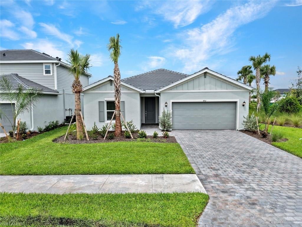ROCK BOTTOM LENNAR NEW CONSTRUCTION PRICING! WELCOME HOME TO BRAND-NEW LIVING IN AVE MARIA! This stunning NEW CONSTRUCTION POOL HOME offers the perfect combination of modern style, thoughtful design and the resort-inspired Southwest Florida lifestyle you've been dreaming of. Featuring 3 bedrooms, 3 baths, a versatile flex space and approximately 2,198 square feet of beautifully designed living space, this home was made for both everyday comfort and effortless entertaining. The bright, open-concept layout brings together a spacious family room, dining area and modern kitchen with a center island, creating an inviting heart of the home. Step outside to the screened in outdoor oasis and enjoy year-round Florida living in your pool and spa, or retreat to the private owner's suite featuring a spacious bath and walk-in closet. Two additional bedrooms, flexible bonus space and a 2-car garage complete this exceptional floor plan. But the lifestyle doesn't stop at your front door! Ave Maria is an award-winning master-planned community offering an incredible array of amenities, including a water park, fitness center, parks, playgrounds, sports fields, pickleball and tennis courts, scenic walking and biking paths, dog parks, golf and year-round community events. The vibrant Town Center puts shopping, dining, services and everyday conveniences right within the community. Whether you're looking for a full-time residence or your own Florida retreat, this BRAND-NEW home offers the space, lifestyle and community you've been searching for. Come experience why so many are choosing to call Ave Maria HOME!