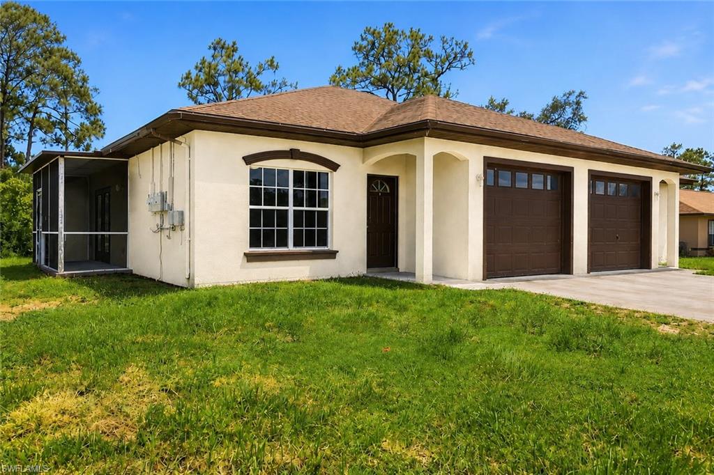 *Exterior Paint at Buyer's Color Choice Prior to Closing, 2023 Roof, Inside Laundry, Screened-In Porches, No Flood Zone* Positioned in a growing area of Lehigh Acres, 2433 George Ave S presents an outstanding opportunity for both investors and owner-occupants alike. With one 2+den/2 bath unit currently move-in-ready, this duplex offers the flexibility to move right in while generating rental income from the other occupied side, or place your own tenants and maximize the property’s earning potential. Major updates have already been completed, including a new roof installed in 2023 and updated air conditioning systems replaced in 2023 and 2018, providing added peace of mind for years to come. A private backyard with no buildings behind, in addition to TWO separate screened in living spaces per unit, owner's and tenants alike have the opportunity to gain exceptional value from this property. Whether you’re looking to expand your investment portfolio or secure a property that helps offset your living expenses, this duplex combines practicality, income potential, and long-term value in one attractive package.