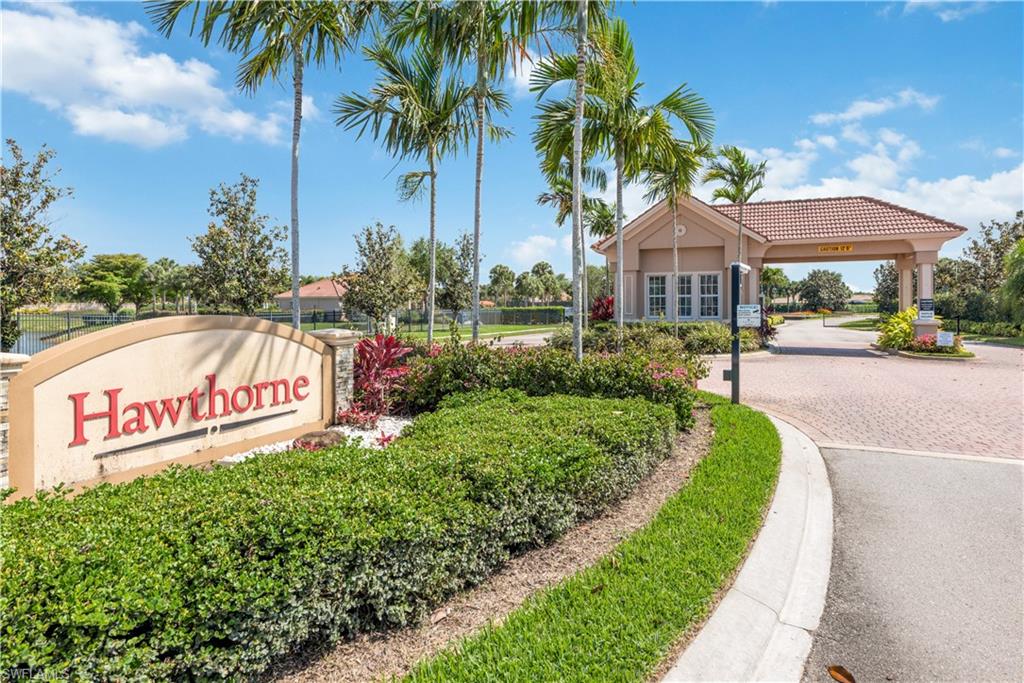 One or more photo(s) has been virtually staged, AI generated or rendered.  Experience Florida living at Chesapeake Cove nestled in the gated community of Hawthorne — just minutes from Barefoot Beach, downtown Bonita Springs dining and shopping, FGCU, Coconut Point Mall, Gulf Coast Town Center, RSW International Airport and two private FBO’s. Property Highlights • Spacious 2nd-floor residence with interior stair access (no elevator) and vaulted ceilings. • Screened lanai overlooking tree-lined peaceful views. • Eat-in kitchen with stainless appliances and custom cabinetry. • Large primary suite with dual closets and dual vanity bath featuring separate tub & shower. • Two guest bedrooms + one full guest bathroom. • Private 2-car garage plus community amenities: clubhouse, fitness center, pools, pickleball & tennis courts, and guard-gated entry. Location Benefits • Short drive to Gulf beaches and Bonita’s shopping & dining. • Quiet residential setting in Lee County with easy access to I-75. Excellent for second-home use, full-time or investment property. Video and/or audio surveillance with recording capability may be in use on these premises. One or more photo(s) has been virtually staged, AI generated or rendered.