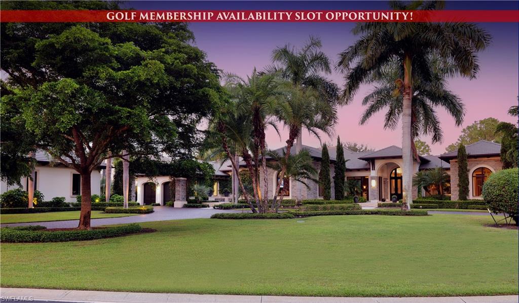 A Mediterra golf membership opportunity is negotiable with the sale of this extraordinary estate. Recipient of seven Sand Dollar Awards in 2016, including Product Design of the Year, this 2016 Kurtz Homes masterpiece, designed by Stofft Cooney Architects, unfolds across 1.13 acres overlooking the 12th hole of Mediterra’s South Course. Offering 7,713 sq. ft. of single-level living, four bedrooms, four full and two half baths, the residence is a triumph of architectural artistry and effortless entertaining. Beyond the mahogany entry, a dramatic foyer frames the spectacular pool courtyard and pavilion. Soaring beamed ceilings, natural hardwood flooring, Wisconsin ledgestone, exquisite stonework and walls of glass define the expansive great room, dining area and family room, where Nana wall folding doors and Loewen pocketing sliders dissolve the boundary between indoors and out. The culinary kitchen showcases Taj Mahal quartzite surfaces, custom soft-close Ruffino cabinetry, dual islands, two Sub-Zero refrigerators, dual dishwashers, Wolf gas cooktop and ovens, steam oven and a concealed Miele coffee center. Nearby, a private bougainvillea-lined courtyard invites quiet moments. A richly appointed club room features custom black walnut millwork, a curved wet bar, fireplace and an approximately 2,000-bottle glass-enclosed, climate-controlled wine cellar. The secluded primary wing offers golf and pool views, a sitting area, two extensively outfitted walk-in closets, dual glass-enclosed rain showers and a soaking tub; three additional guest suites provide refined retreats. Outside, an extraordinary resort courtyard centers on a fully glass-tiled pool with cool spa, separate heated spa, five fire-and-water bowls and generous stone terraces. Entertain beneath covered wood-beamed lanais with a 56-inch Wolf grill, wood-fired pizza oven and retractable screens, or gather at the separate pool pavilion beside its wood-burning fireplace. Completing this exceptional estate are two air-conditioned two-car garages, a fenced yard, Lutron lighting and shades, nine-zone, 44-speaker Sonos surround sound system, 12-zone Mitsubishi climate control, hurricane protection and a 50-kW Kohler whole-home generator. Mediterra is a prestigious luxury golf & beach club community featuring two championship Tom Fazio golf courses for avid golfers, a private beach club with a restaurant & bar, multiple tennis courts, pickleball & bocce, a fitness center, pristine bike & jogging trails, and luxurious dining at the private country club restaurant. The Mediterra Beach Club offers an escape to a 10,000 sq. ft two-story private oceanfront paradise on the Gulf of Mexico. Featuring a restaurant & bar that serves members via indoor & outdoor dining, this private facility boasts a heated swimming pool, a sundeck, and cabana beach service for chairs, umbrellas & refreshments.