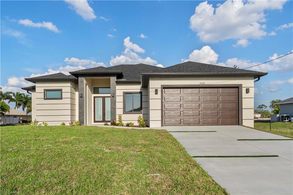 ***The seller contributes $5,000 toward the buyer's closing costs through concessions***.Truly exceptional offering in Northwest Cape Coral—this move-in-ready home is a European-inspired oasis with
modern design and elevated materials rarely seen in the area. Built to updated 2025 elevation requirements with
an elevation certificate, the home is FEMA compliant, offering enhanced flood protection and potential insurance
savings. Impact-resistant windows and doors provide durability and peace of mind. The open-concept layout
features high ceilings and large-format Spanish porcelain tile throughout. The kitchen includes ceiling-height
custom cabinetry, a quartz waterfall island, and Samsung appliances, including washer and dryer. The primary
suite offers two custom walk-in closets and a spa-like en-suite bath with soaking tub and walk-in shower. An
additional bedroom has its own en-suite and walk-in closet, while the remaining bedrooms share a third full bath.
All bathrooms feature European fixtures, full-height tile, and LED mirrors. An enclosed lanai/flex space adds
versatility for a media room, office, gym, or entertaining. A whole-house reverse osmosis system delivers clean
water throughout. Set on a 10,000 SF pool-ready lot with a 2-car garage, near Crystal Lake Park, Coral Oaks Golf
Course, and Charlotte Harbor Preserve. Highlights: FEMA compliant · 2025 elevation · Impact windows & doors ·
RO system · Quartz island · Custom cabinetry · European baths · LED mirrors · Enclosed lanai · 2-car garage ·
Pool-ready · No HOA.