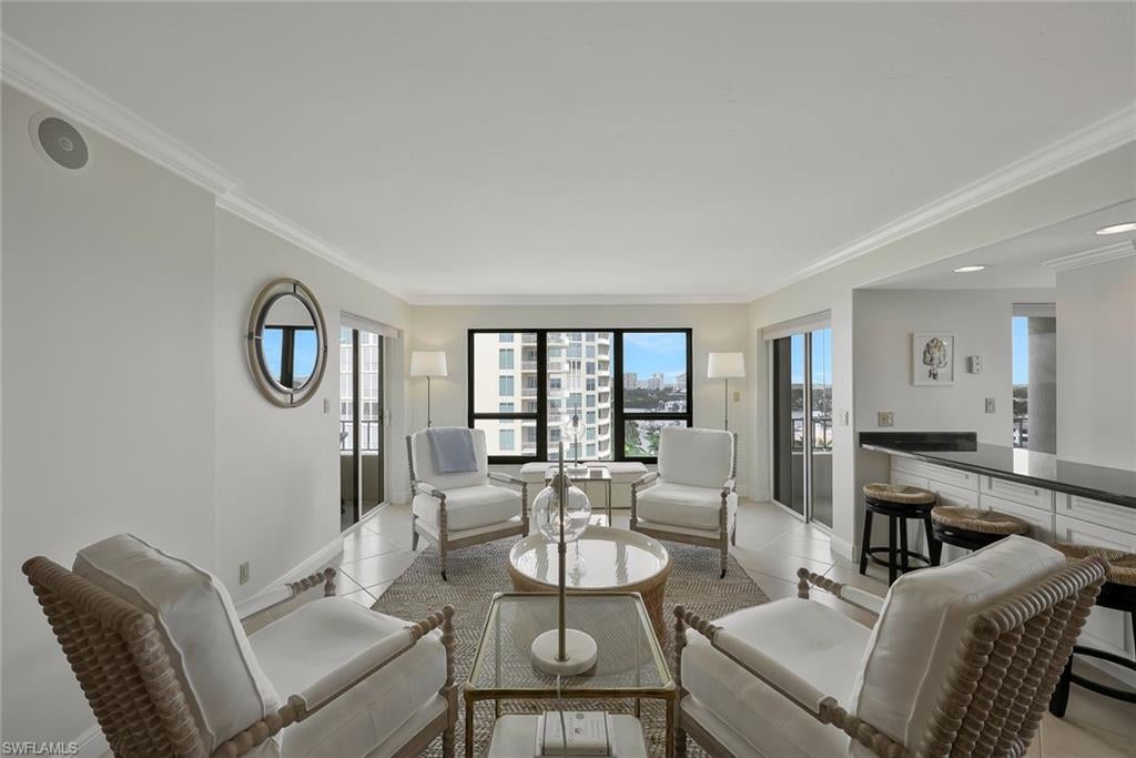 Beautifully updated and views, views, and more views!! Spectacular 180-degree views of the Gulf of Mexico, Venetian Bay, and City lights. With two private balconies offering both sunset and sunrise views ! Light, Bright and airy with 3 bedrooms, 3 full baths and sleeps 10 with and over 2,000 square feet under air. The open floor plan is perfect for both entertaining and every day living, and with plenty of space for everyone. The building amenities include: 24 hour doorman, recently remodeled pool & spa, gym, tennis, sauna, sundeck, grill area, beach chairs for residence use, paddle board storage, pickle ball, tennis, shuffleboard and secure under building garage parking. It's time to enjoy all Park Shore has to offer including a "toes in the sand" beachfront lifestyle, and across the street you' ll find Venetian Village dining & shopping!