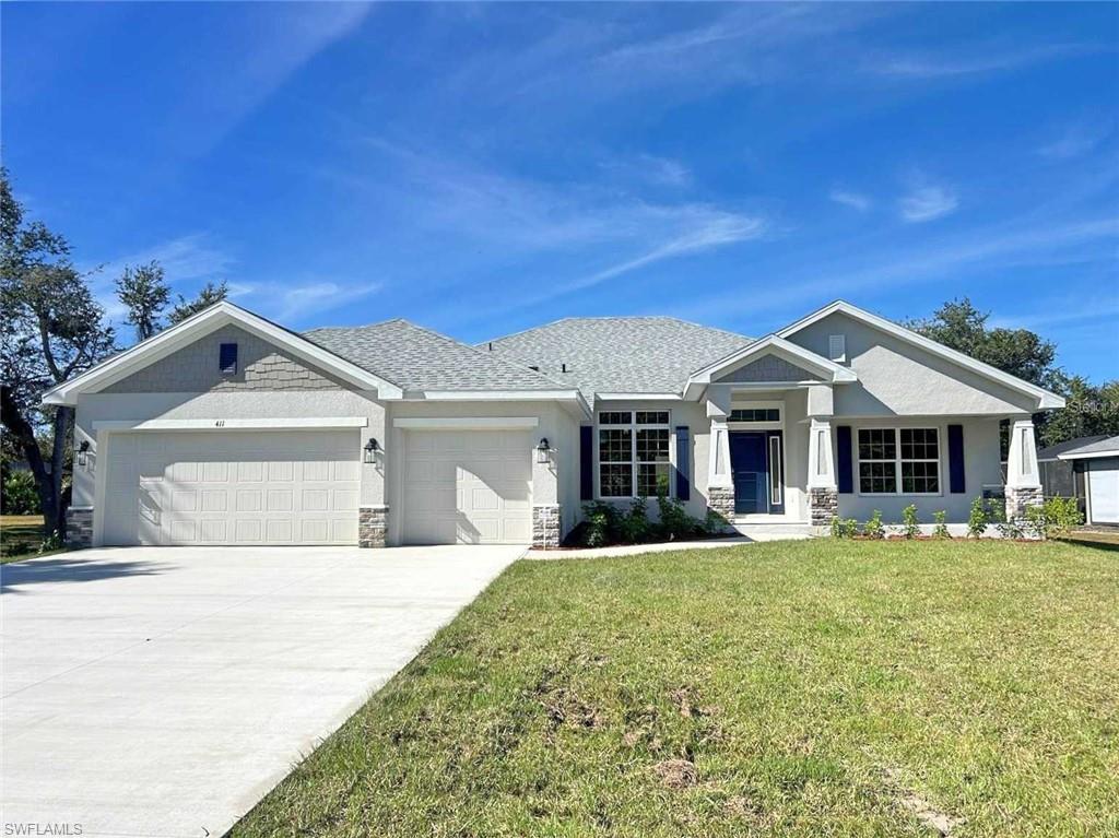 $50,000 PRICE DROP AND THIS BRAND NEW ADAMS HOMES IS READY & WAITING FOR YOU AND YOUR FAMILY!!  The Adams 2265 model offers plenty of space for your family with an open floor plan that works great for everyday living. The kitchen offers an open bar for eating and opens to a breakfast nook for pleasant conversation. There is also a dining room for more formal occasions and a large family room for relaxing and gathering. The formal living area offers a perfect space for a home office, reading nook or den. With 4 bedrooms and 3 bathrooms, this home offers all the space that your family needs. Upgrades to this home are the craftsman style elevation, granite countertops in the kitchen and bathrooms, 5' tiled walk-in shower in the primary bath, tray ceilings in the family & dining room and the primary bedroom, upgraded shaker kitchen & bath cabinets, french door to the lanai, floritam sod with irrigation system, and a premium lot backing to a greenway.**Builder pays majority of closing costs when using their preferred lender**Prices are subject to change, and special incentives may apply. Floor plan provided. ROOM FOR A POOL!! I have a pool contractor quoting a basic screened in pool package for $59k and a lender that can bundle your home & pool loan together.  This area qualifies for USDA financing. DEEP CREEK is a very desirable deed restricted community with VERY LOW HOA FEES of ONLY $210/year and NO CDD FEES yet every home is on city water & sewer. There is a semi private Mark McCumber Designed Golf Course located within the community with optional golf memberships available. The community offers lots of greenspaces, playground, tennis, pickleball & basketball courts. Come by our model today and see what makes DEEP CREEK so special. Secure your dream home with only $1,000 deposit.