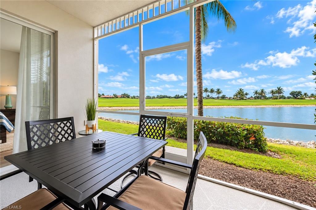 INVESTMENT OPPORTUNITY. Take in the very best of Greenlinks living with this beautifully furnished first-floor condo showcasing exceptional, wide lake views. Start your mornings with peaceful water scenery and unwind in the evening on the private screened lanai after a round of golf or a day by the pool—this is the kind of effortless Florida lifestyle everyone comes here for. Inside, the residence features two bedrooms, two full baths, and a versatile den/flex space that can easily serve as an office, media room, or additional sleeping area for visiting guests. The interior has been tastefully updated and thoughtfully furnished in a refined, elegant style, creating a move-in-ready retreat that feels both comfortable and polished. The first-floor location adds everyday convenience with easy access and no stairs, making it ideal for full-time living, seasonal use, or guests. Greenlinks is tucked within the highly sought-after Lely Resort, where residents enjoy a true resort environment with golf, a community pool, and clubhouse-style amenities. One of the best perks is the walkable dining just next door at Sam Snead’s Oak Grill and Tavern. When you’re ready for beach time or an evening out, downtown Naples, 5th Avenue South, and the area’s award-winning Gulf beaches are only a short drive away. For those seeking a property that can function as both a personal getaway and a smart investment, this condo checks every box. Greenlinks is among the few condominium communities in the area that allows daily rentals, offering outstanding flexibility and strong income potential. Owners also have the option to place the unit in the Greenlinks rental program, providing a convenient, hands-off way to generate rental revenue when not in use. Opportunities like this—especially in such pristine condition—are rare in today’s market.