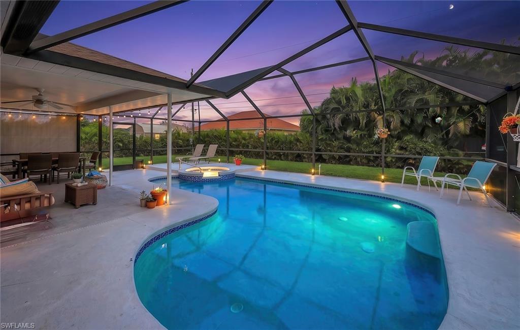 Move-in ready and updated where it counts! This 3-bedroom, 2-bath Cape Coral POOL & SPA home has 1,462 square feet of living space, and the big-ticket updates are already done. The updated kitchen is ready for cooking and gathering, and the updated primary bath gives you a fresh, modern retreat. The home has been completely repiped, the roof was replaced in 2023, there's a new water heater, and the interior and exterior were freshly painted. It looks great and gives the next owner peace of mind. Out back, the heated pool & spa is ready to enjoy all year, whether that's a morning swim or an evening with friends under the Florida sky. Automatic sprinklers keep the lawn green and easy to care for. Best of all, this home is not in a flood zone, and no flood insurance is required. That's a real savings, and a real selling point in today's market. It's close to shopping, dining, schools and everything Southwest Florida has to offer. Schedule your showing today!