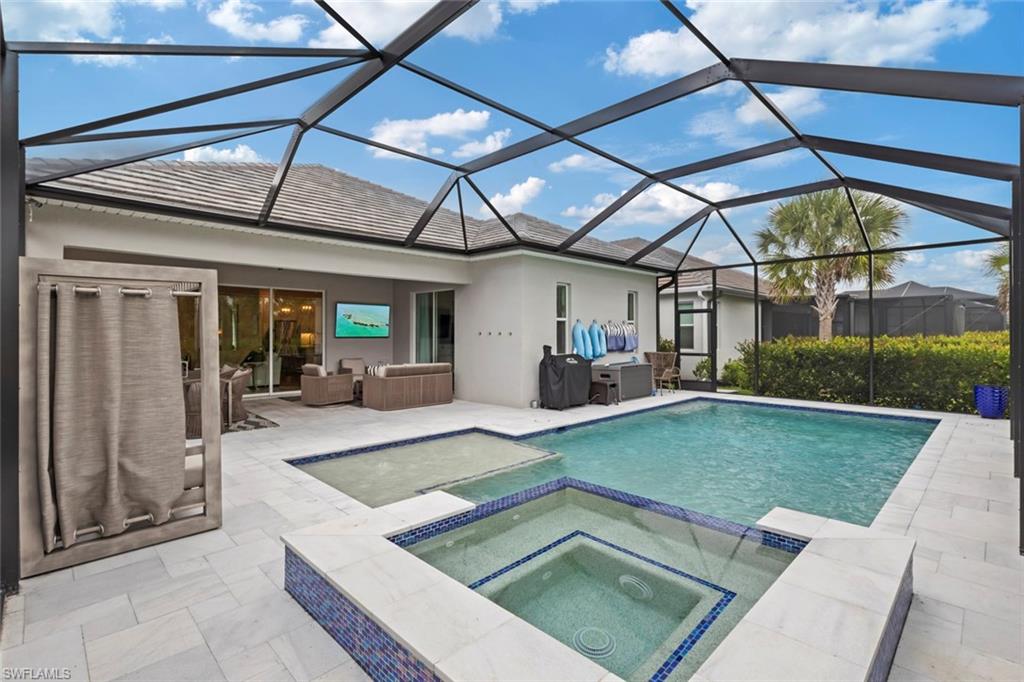 Golf Membership Included! Welcome to your Babcock National Beauty, where paradise and luxury living come together in this premier 5-star golf and country club community. The championship golf course, designed by the renowned Gordon Lewis, sets the stage for a lifestyle that is nothing short of extraordinary.
This newer designer model pool home offers 2,247 square feet of living space with three well-appointed bedrooms, a dedicated office or den, and three elegant bathrooms.
The state-of-the-art kitchen features stainless steel appliances, quartz countertops, and a large island, seamlessly flowing into the open dining and great room with a cozy gas fireplace and porcelain tile flooring.
The lavish primary suite includes dual vanities, spacious walk-in closets, and private access to the expansive lanai, where you'll enjoy your heated pool, spa, and outdoor kitchen.
 The beautiful lot and 2 car garage. Every detail has been meticulously designed with high-end furnishings, luxurious linens, and top-quality mattresses to ensure your comfort.
The home comes fully furnished, complete with large smart TVs and high-speed Wifi included.
Step outside and embrace resort-style living with unlimited golf access for a nominal cart fee, along with four pools, a hot tub, spa, sauna, tiki bar, fitness center, tennis and pickleball courts, gorgeous club house with the Enclave Restaurant and Bar for fine dining, brunch and events.
Beyond the gates, Babcock Ranch offers a lively atmosphere filled with nightly activities, food trucks, live bands, and restaurants, miles of hiking and biking trails, all set in a golf-cart-friendly community.
Centrally located to Fort Myers, Naples, and Cape Coral, this home blends the comforts of modern living with endless amenities.
Pet-friendly with approval, this residence is available for a short term seasonal rental at $10,000 per month or with an annual lease at $5,500 per month.
Available October of 2026 to October 2027.
This is not just a home—it's the lifestyle you've been waiting for.