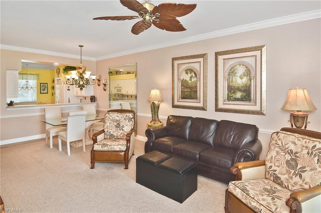 Experience the best of resort-style living in this bright, well-maintained, turnkey Ashbury model. Situated on the second floor, this two-bedroom, two-bath residence offers breathtaking, expansive views of the lake and Royal 16th green, providing the perfect backdrop for your morning coffee or evening relaxation. This home is move-in ready. The kitchen is equipped with wood cabinetry and flows seamlessly into the living area. The primary suite serves as a true retreat, featuring an en-suite bathroom upgraded with a sleek new vanity and tile flooring. The guest bathroom has been modernized with a convenient, accessible step-in shower. Heritage Palms offers an unparalleled lifestyle with bundled golf and a wealth of amenities. Residents enjoy access to: Dining: The brand-new "Oasis" tiki bar for casual, resort-style dining, or the Grill Room at the Clubhouse, offering both formal and casual options. Golf: Access to two premier and recently-renovated championship golf courses. Recreation: Eight Har-Tru tennis courts, brand-new pickleball courts and bocce courts. Lifestyle: A full calendar of social events and comprehensive fitness activities. Don’t miss this opportunity to own a piece of paradise in one of the area's most sought-after communities. Schedule your private tour today!