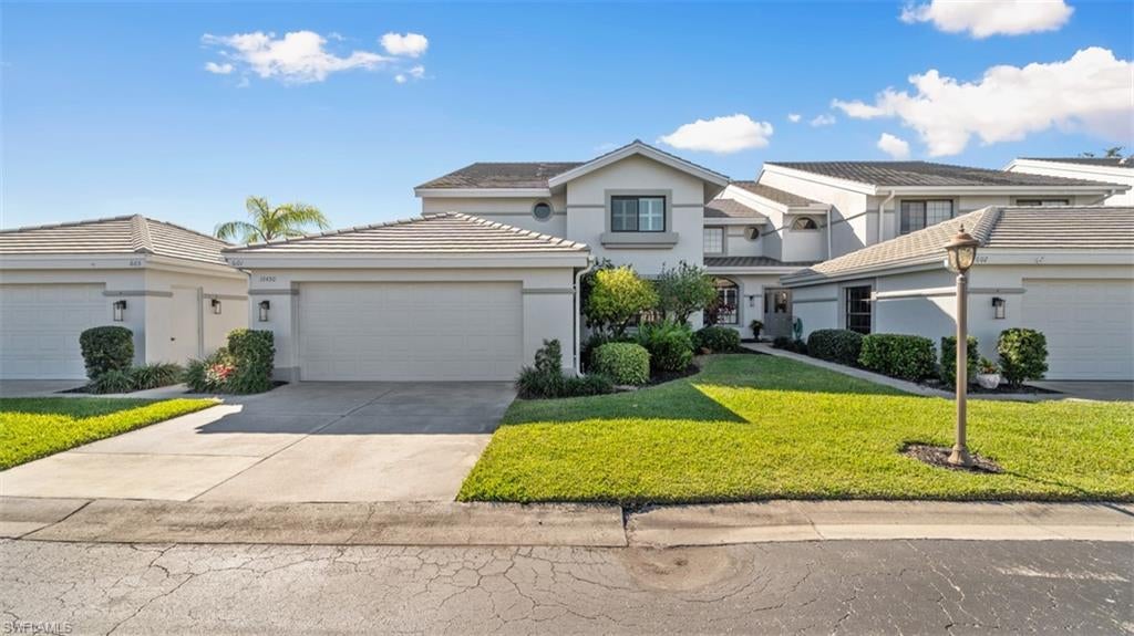 THE FOREST COUNTRY CLUB--FAIRWAY WOODS.  1ST. FLOOR, 1937#FT LIV/2592#FT. TOTAL,  3BED/2BATH W/ATTACHED 2-CAR GARAGE.  SPACIOUS FLOOR PLAN W/LARGE LIVING AREA WITH FIREPLACE, FORMAL DINING, LG. UPDATED KITCHEN WITH HIGH END CABINETS, GRANITE COUNTERS + EAT-IN BREAKFAST ROOM.  14'X20' MASTER BEDROOM W/ HUGE UPDATED MASTER BATH + 2-GUEST BEDROOMS & UPDATED GUEST BATH. LG.TILE THROUGH-OUT THE HOME.  NEW in 2023 (1).CEMENT TILE ROOFS (2).ALL EXTERIOR PAINTED (3). REVITALIZED POOL AREA just steps away, with NEW Heater for A CAREFREE LIFESTYLE LIVING. Association condo dues covers the MASTER ASSOCIATION, Exterior Building Maintenance, Landscaping, Interior & Exterior Exterminator, FLOOD & BUILDING INSURANCE, Sewer, Internet, and TV. THE FOREST C.C. HAS (2) CHAMPIONSHIP GOLF COURSES, TENNIS CLUB, PICKLE BALL, BOCCE & VERY ACTIVE SOCIAL CLUB. Membership Optional!! The Forest is a gated, 24hr. manned, Golf Course Community.  SHOPPING, DINING & BEACHES JUST MINUTES AWAY. Florida Gulf Coast University & RSW Regional AIRPORT 10minutes. Sandy White Beaches 20min.