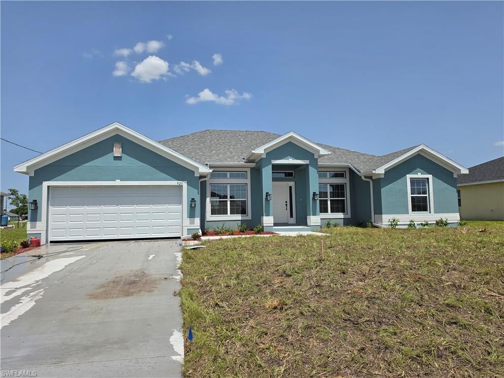 NEW CONSTRUCTION IN DESIRABLE NW CAPE CORAL!

Welcome to your dream home! This beautifully crafted, newly constructed property features a spacious, open-concept design boasting 4 bedrooms, 3 full bathrooms, plus a versatile den—perfect for a home office, media room, or formal space.

Step inside to find upscale finishes at every turn, including gorgeous tile flooring throughout the entire home—no carpet here! The gourmet kitchen and all three bathrooms are elegantly appointed with luxurious granite countertops, perfectly complementing the sleek stainless steel appliance package.

The living area seamlessly transitions outdoors through elegant French doors that open up to a spacious lanai, ideal for enjoying the Southwest Florida lifestyle. Outside, the home boasts excellent curb appeal with a pristine, professional landscaping package, fully equipped with an automated digital sprinkler system to keep your lawn lush year-round.

Don't miss the opportunity to own a brand-new, move-in-ready masterpiece in one of Cape Coral's most sought-after neighborhoods.