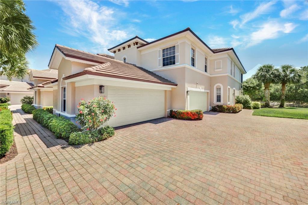Offered turnkey with an open concept layout, high ceilings and loads of natural light this expansive top-floor condo in Miromar Lakes features 3 bedrooms plus a den/office, 2.5 baths, and an attached 2 car garage. Enjoy added privacy on the enclosed lanai. Located in the exclusive gated community of Miromar Lakes Beach & Golf Club, you're just a short walk to world -class amenities-freshwater lakes, boating, beaches, golf, tennis, pickleball, spa, fitness center, dining, and more. Conveniently close to shopping, Southwest Florida beaches, and RWW Airport --ideal as a full-time residence or seasonal retreat. Seller will consider Rental option as well.